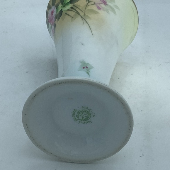 Antique Nippon Vase with Hand Painted Flowers - Picture 7 of 9